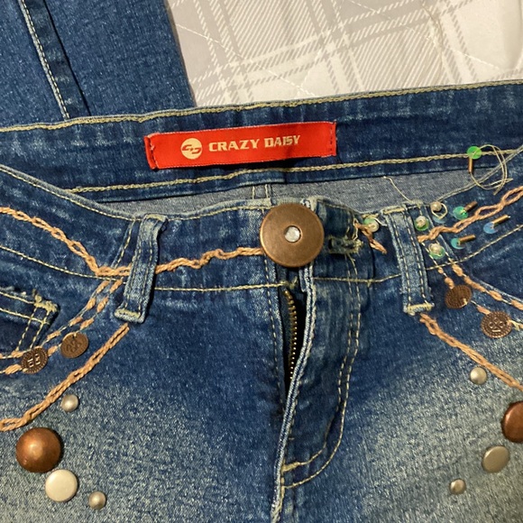 Low rise jeans bootcut with sequins Y2K style bootcut - Picture 3 of 3